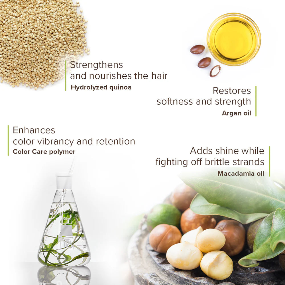 شامبو العناية بالشعر المصبوغ بخلاصة المكاديميا